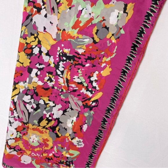 BCBGMaxAzria Pink Abstract Floral Square Scarf - Picture 8 of 16